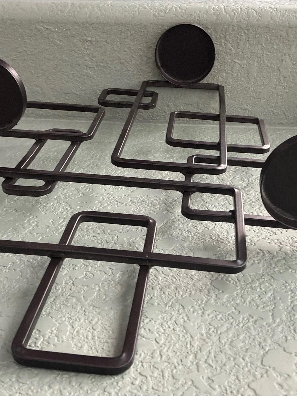 Geometric Black Metal Wall Candle Holder - Modern Home Wall Decor